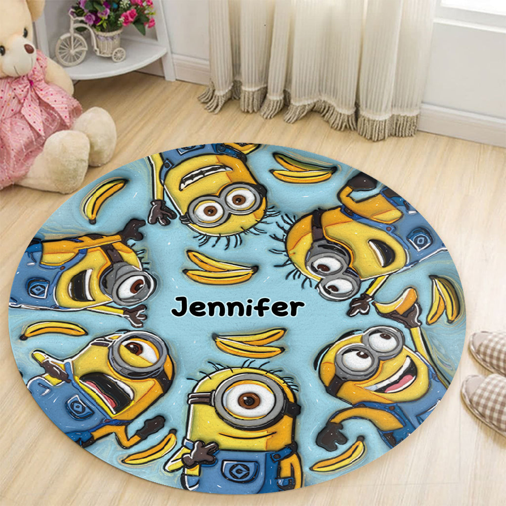 One In A Minion - Personalized Round Rug