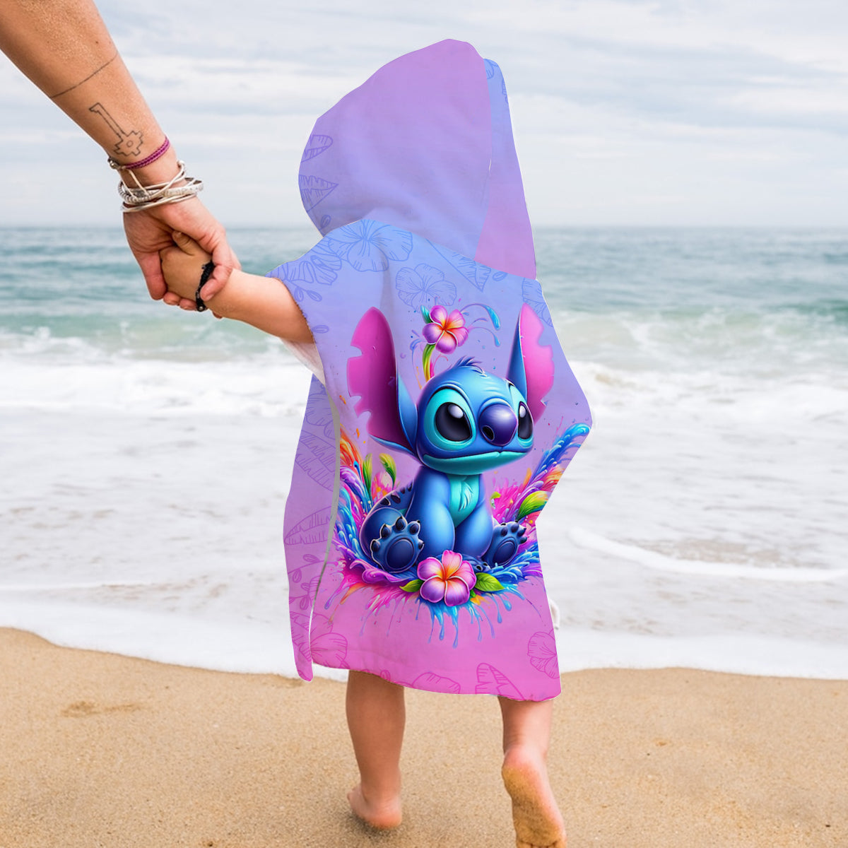 Blue Ohana - Personalized Ohana Kid Hooded Towel Poncho