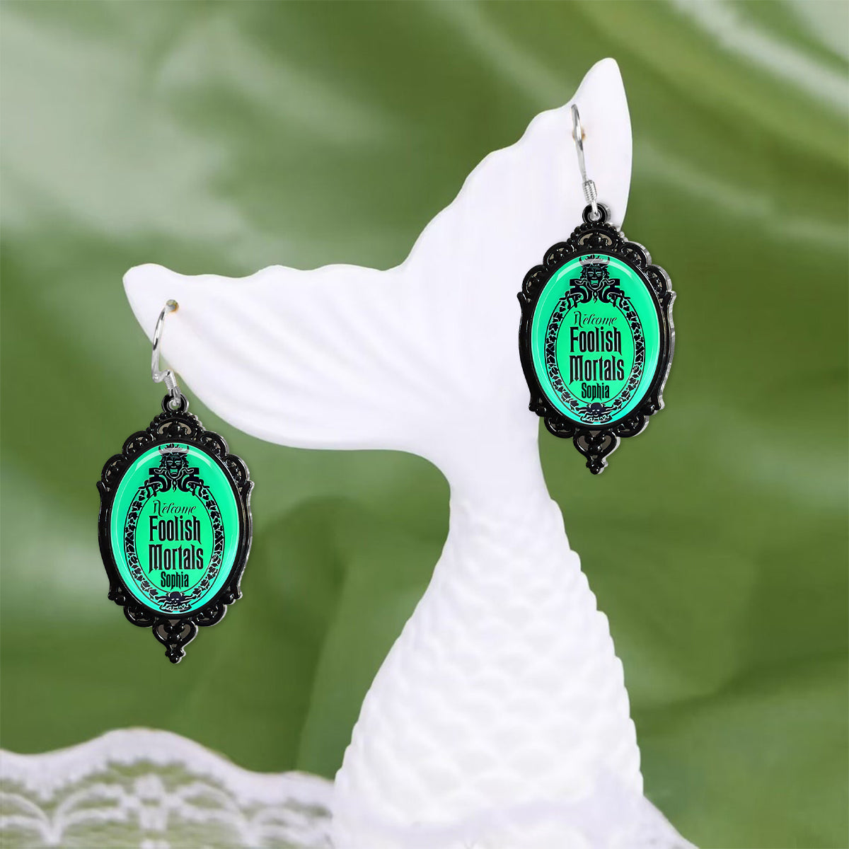 Welcome Foolish Mortals - Personalized Mouse Earrings