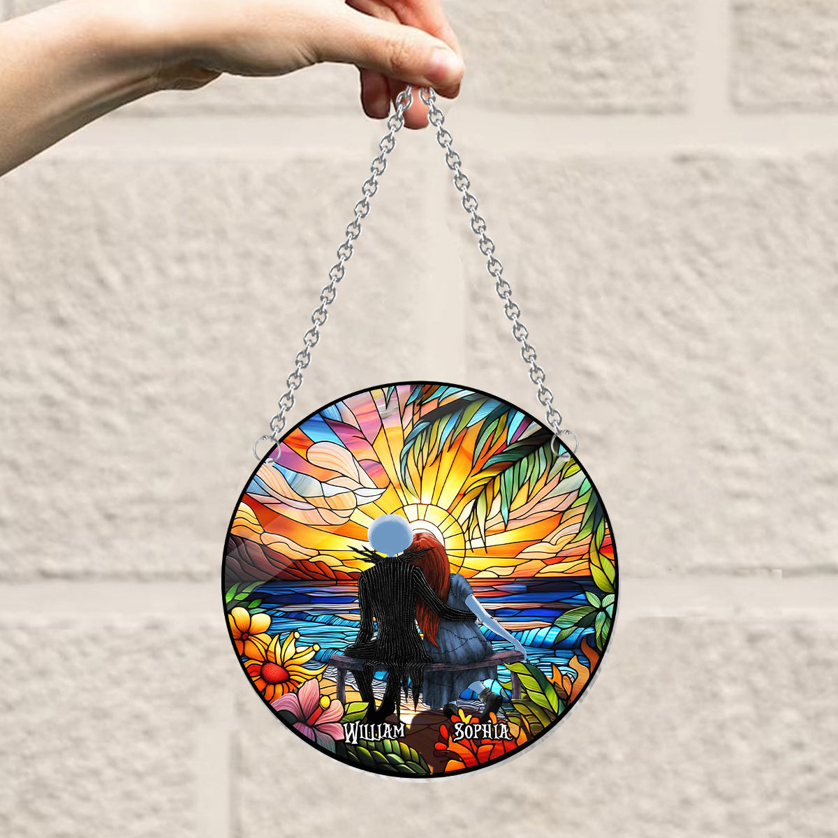 Romantic Sunset - Personalized Nightmare Window Hanging Suncatcher Ornament
