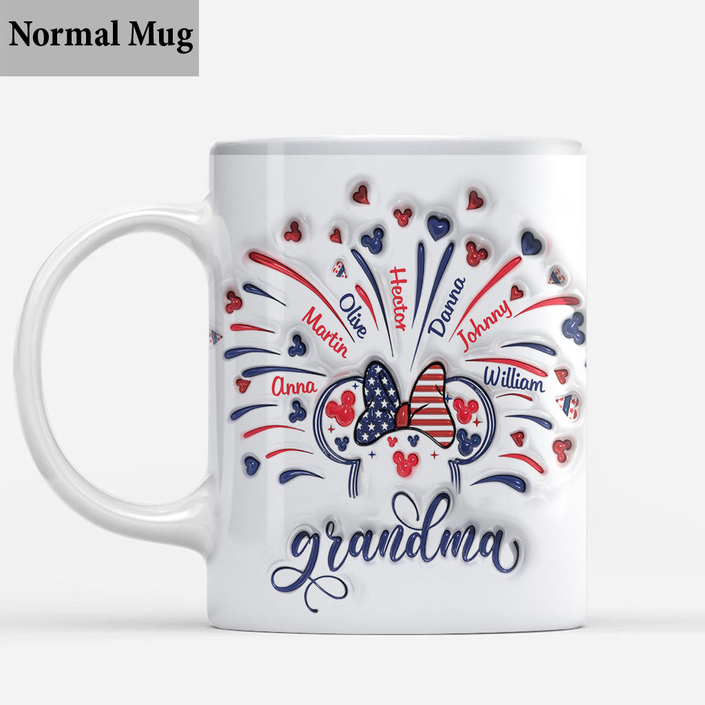 Firework America Mouse Flag - Personalized Mouse Mug