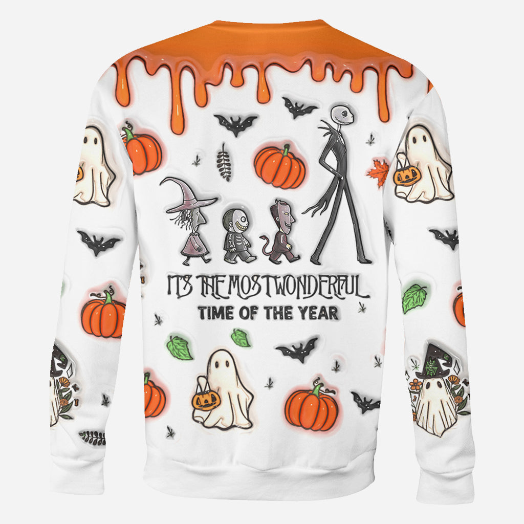 It's The Most Beautiful Time Autumn Skeleton - Personalized Nightmare All Over Shirt
