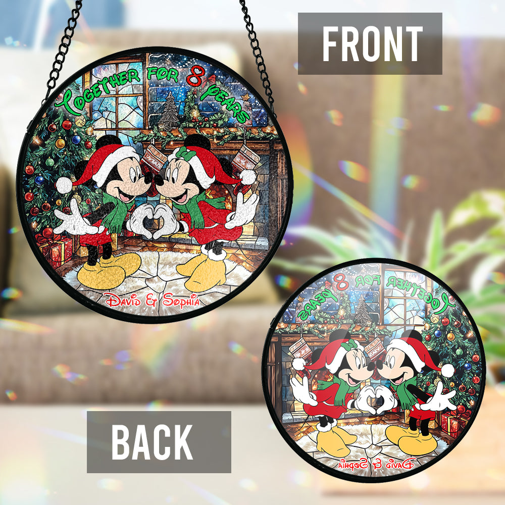 Together For Years - Personalized Couple Stained Glass Suncatcher