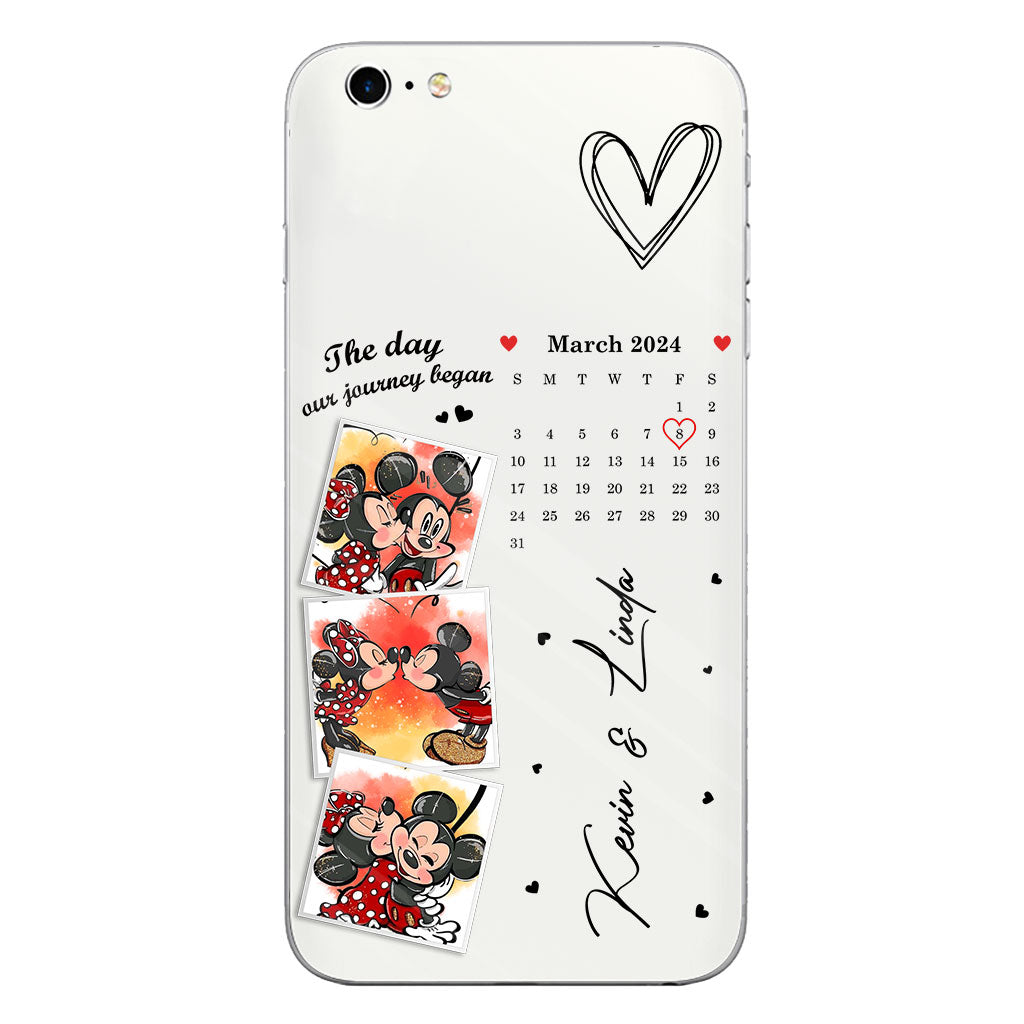 The Day Our Journey Began Mouse Ears Calendar Custom - Personalized Mouse Clear Phone Case