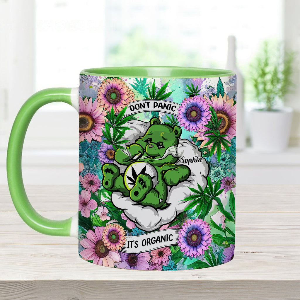 Don't Panic It's Organic - Personalized Weed Accent Mug