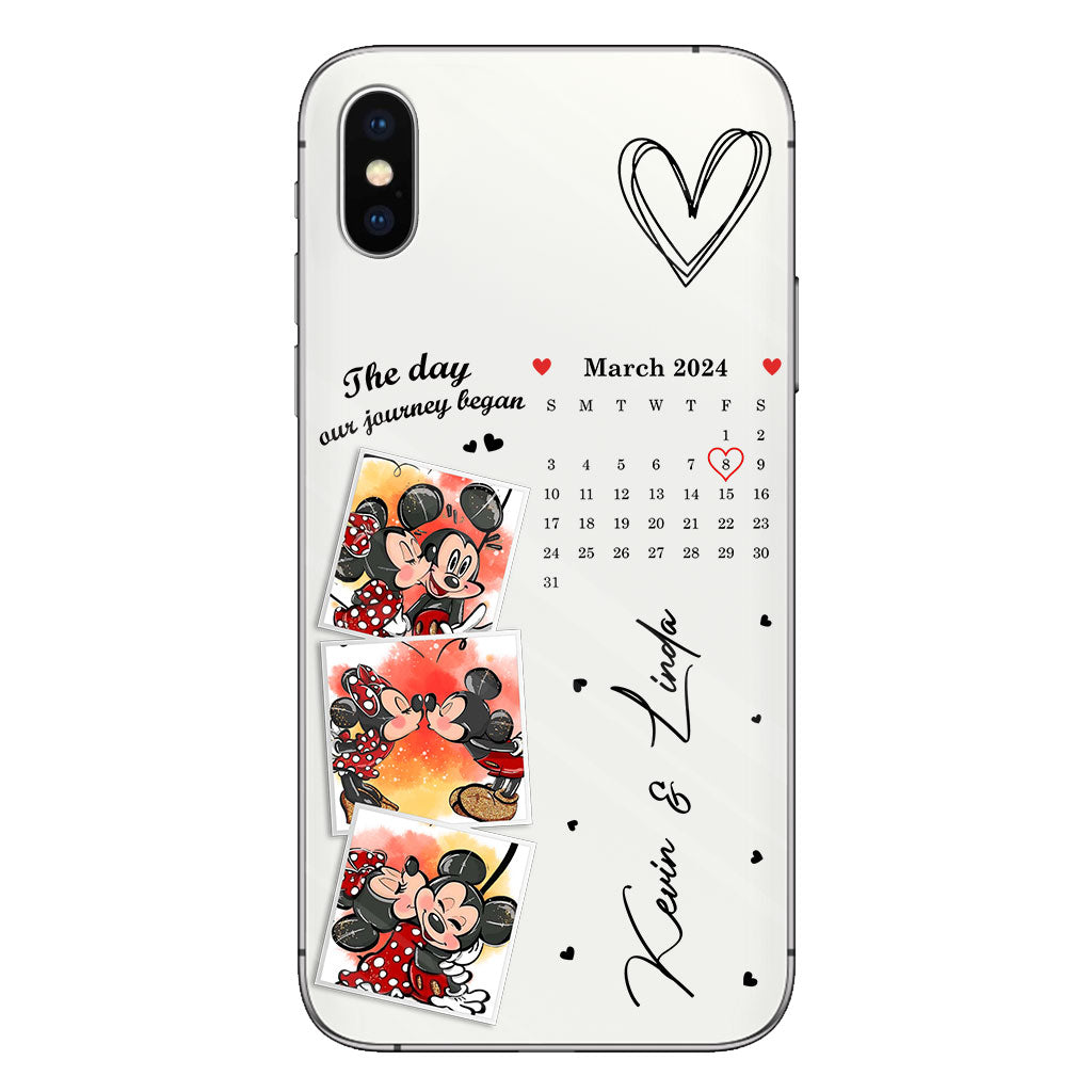 The Day Our Journey Began Mouse Ears Calendar Custom - Personalized Mouse Clear Phone Case