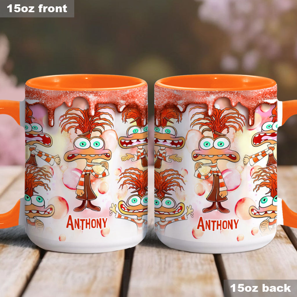 Joy Disgust Anger Sadness Fear Anxiety Envy Ennui Embarrassment - Personalized Accent Mug