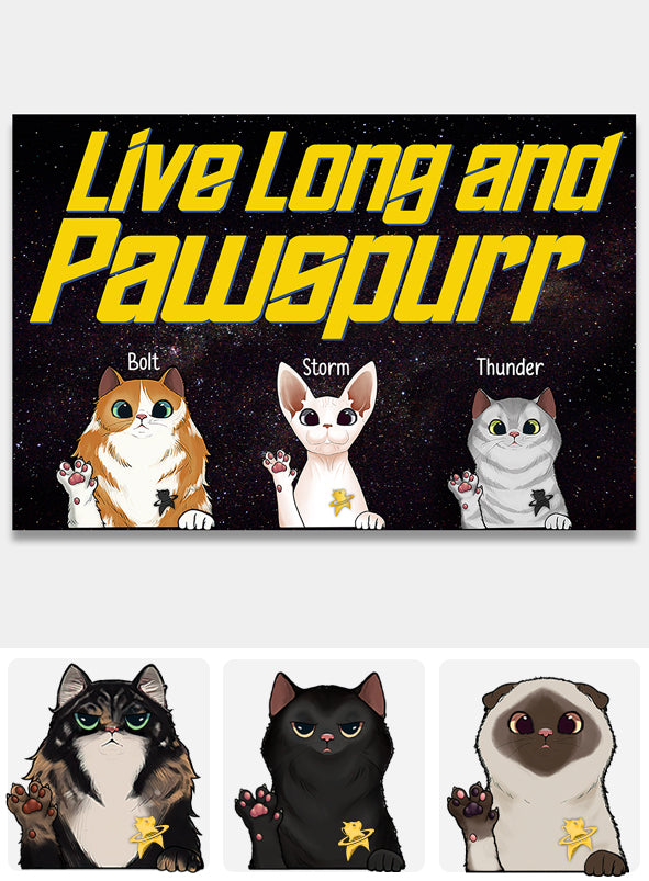 Live Long and Pawspurr - Personalized Star Fleet Doormat