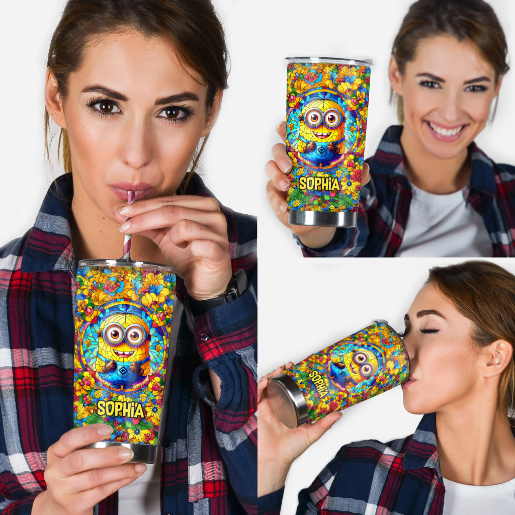 Happy Yellow Monster - Personalized Tumbler