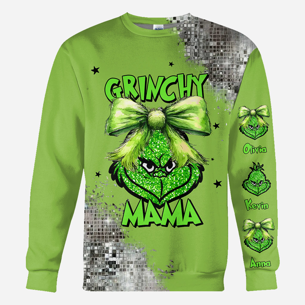 Grinchy Mama - Personalized Stole Christmas All Over Shirt