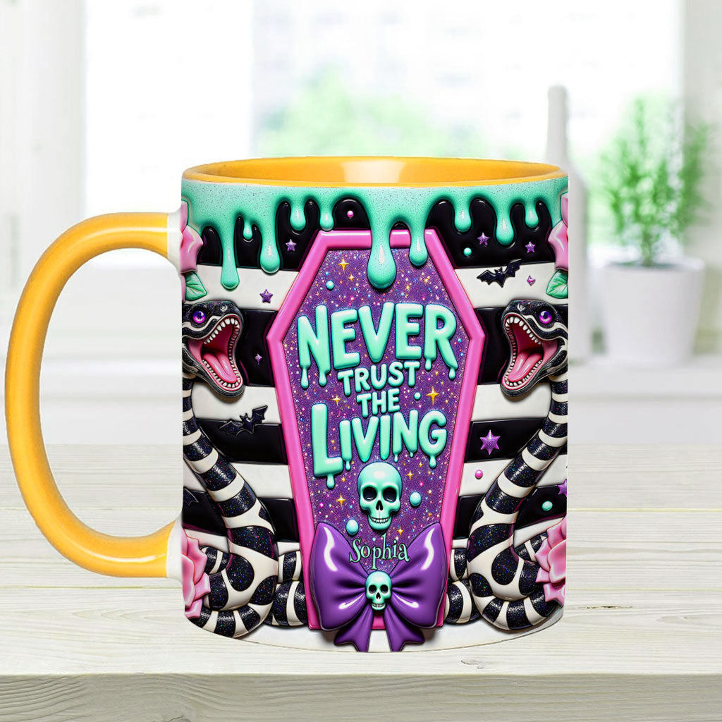 Never Trust The Living - Personalized Accent Mug