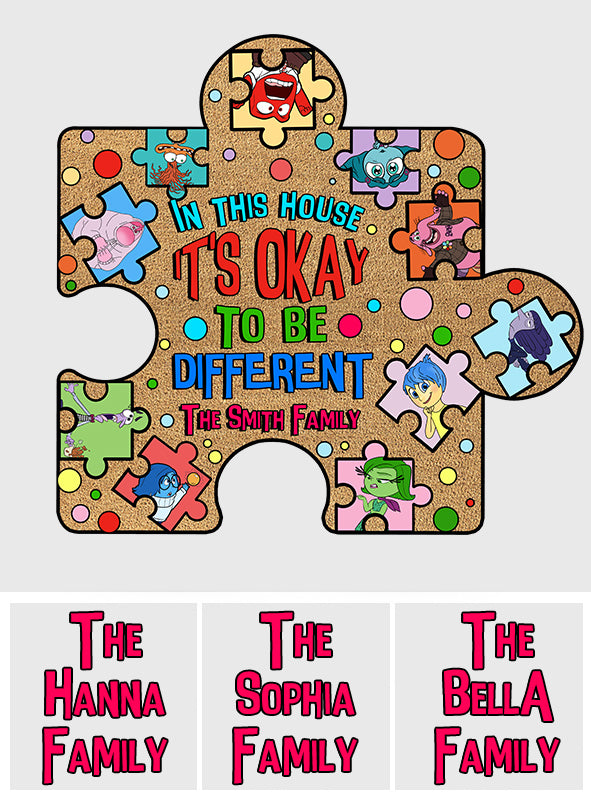 It's Okay To Be Different - Personalized Shaped Doormat