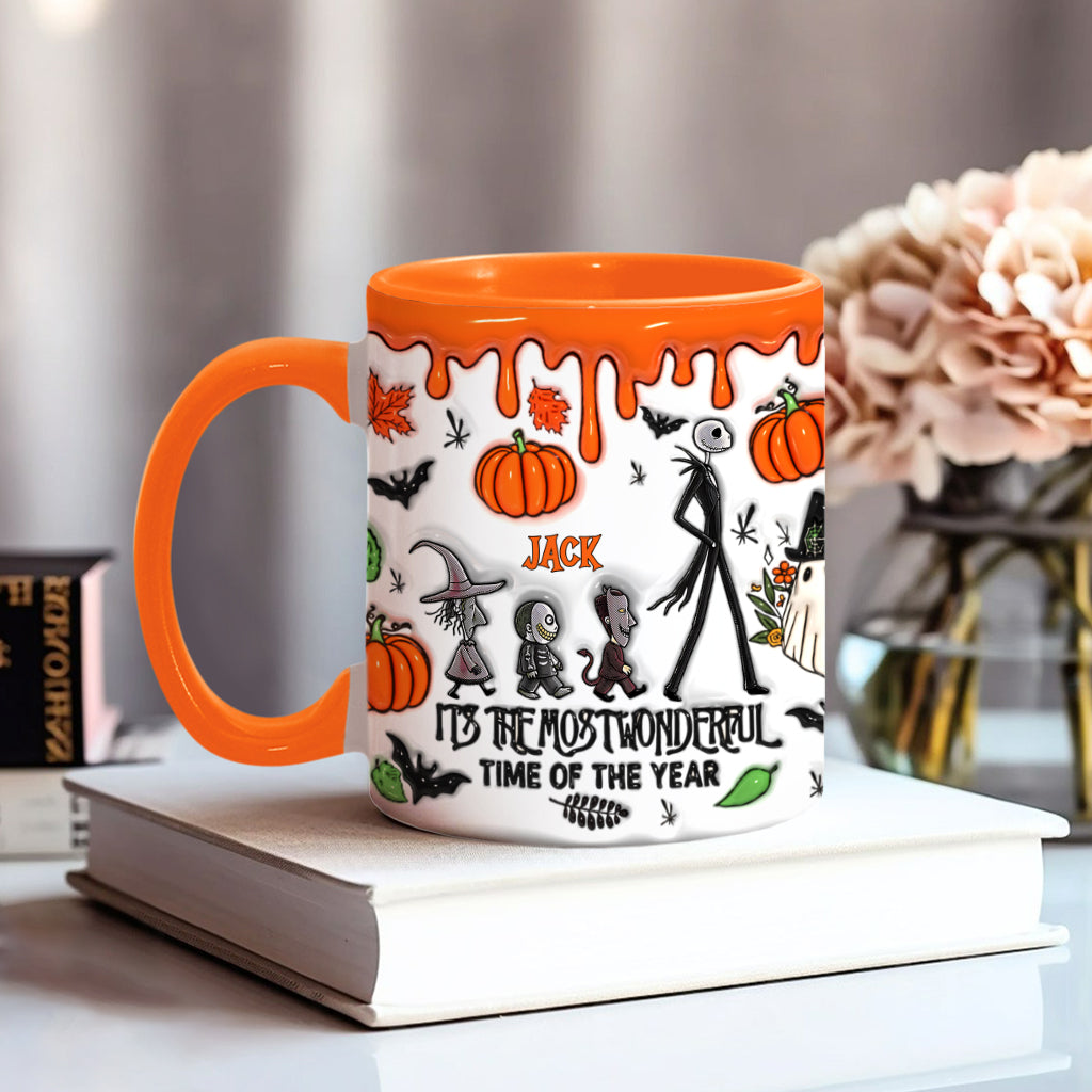 It's The Most Beautiful Time Autumn Skeleton - Personalized Nightmare Accent Mug