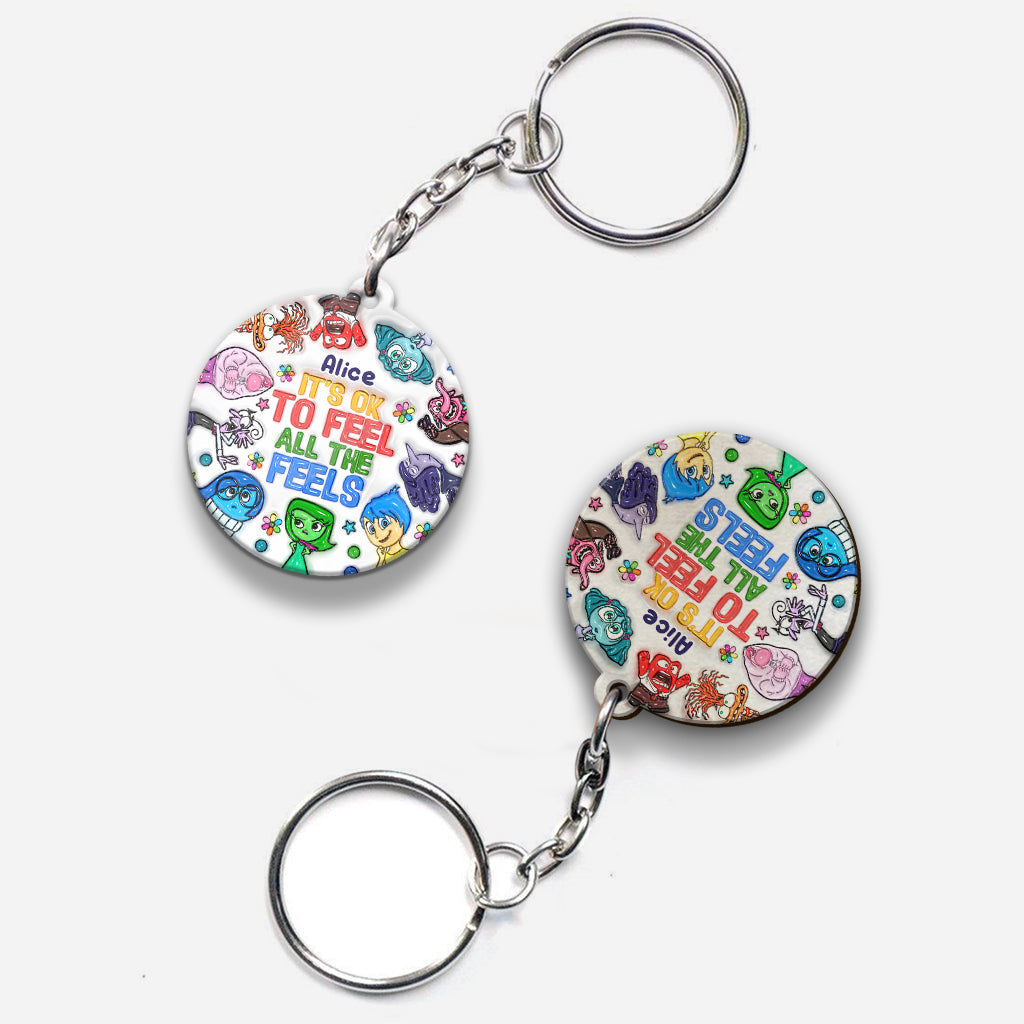 It's Ok To Feel All The Feels - Personalized Keychain