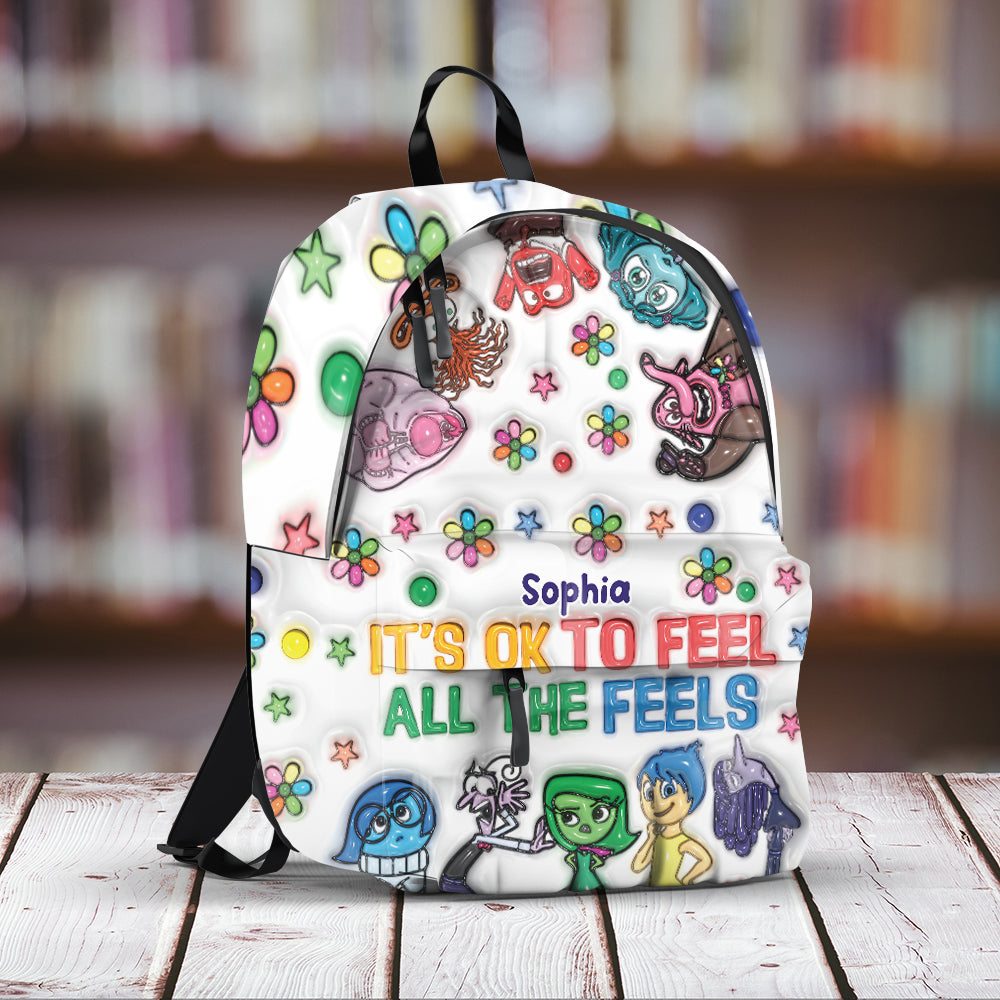 It's Ok To Feel All The Feels - Personalized Backpack