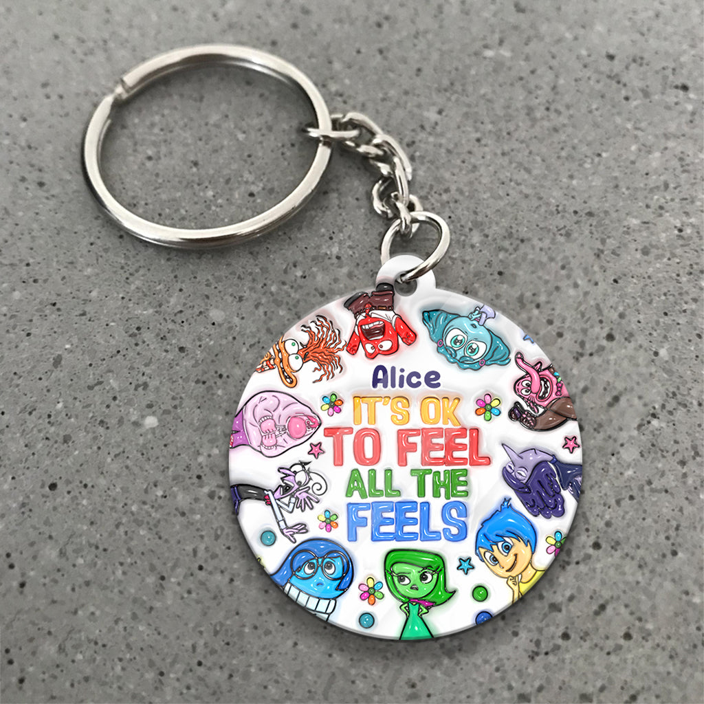 It's Ok To Feel All The Feels - Personalized Keychain