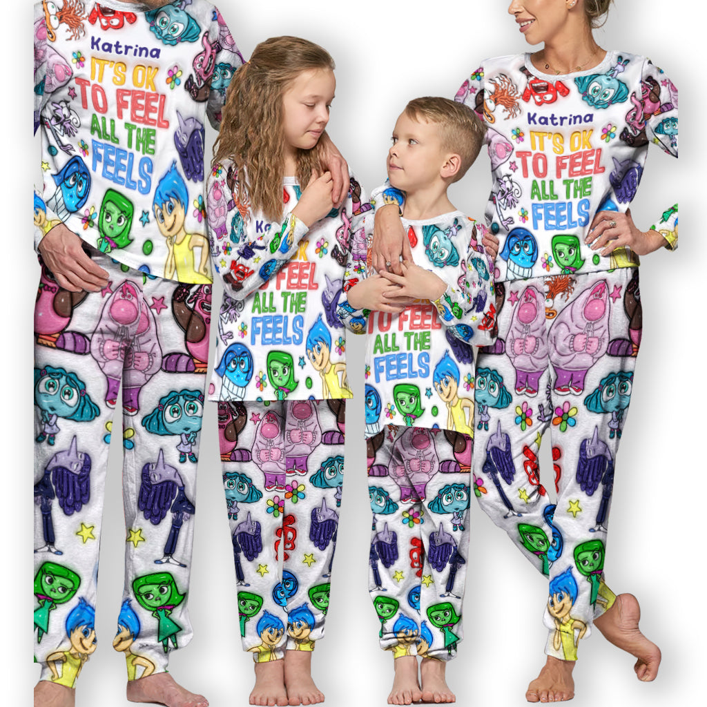 It's Ok To Feel All The Feels - Personalized Pajamas Set