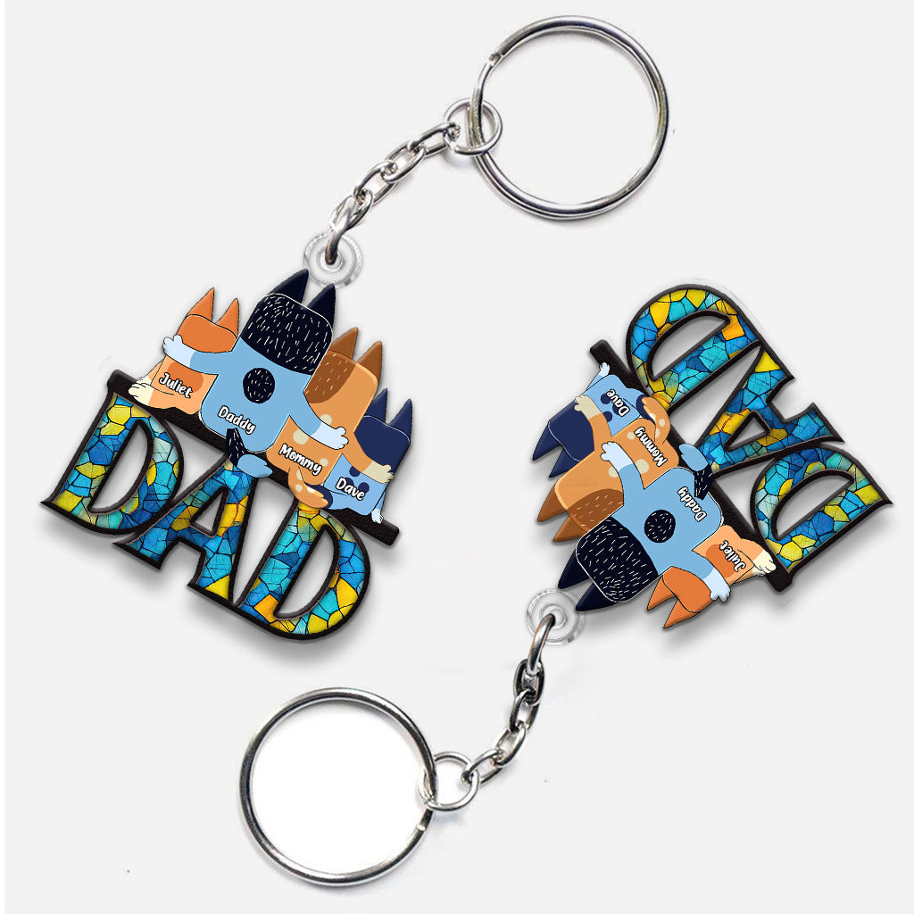 Cool Dad - Personalized Father Custom Shaped Keychain