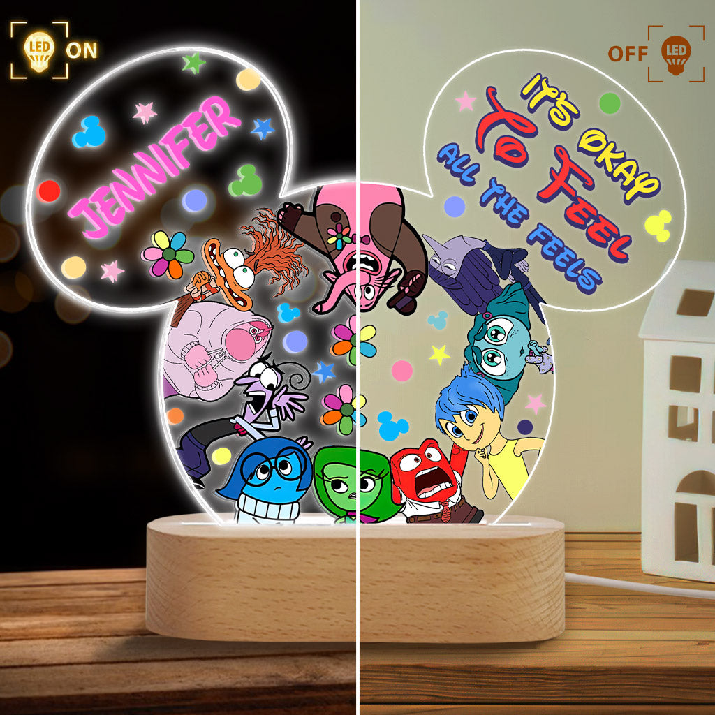It's Okay To Feel All The Feels - Personalized Shaped Plaque Light Base