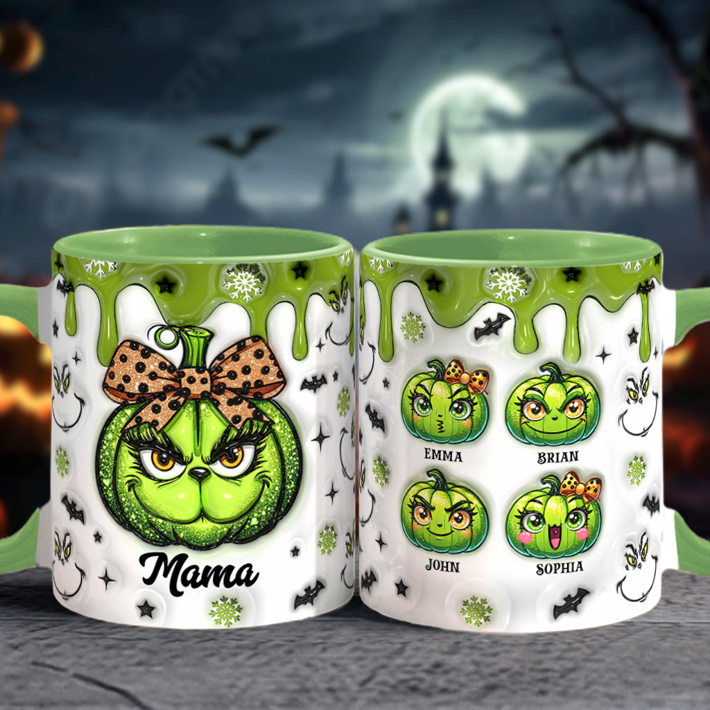 Grinchy Mama/Grandma - Personalized Grandma Accent Mug