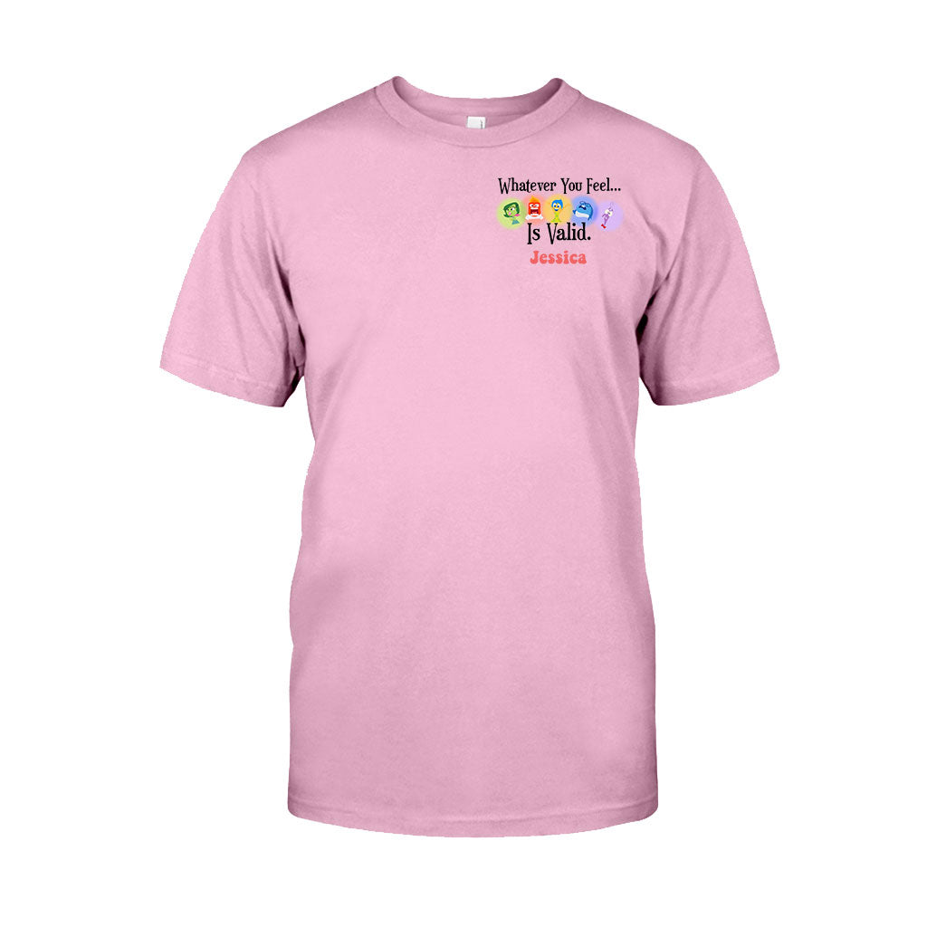 Whatever You Feel Is Valid - Personalized Inside Out T-shirt And Hoodie