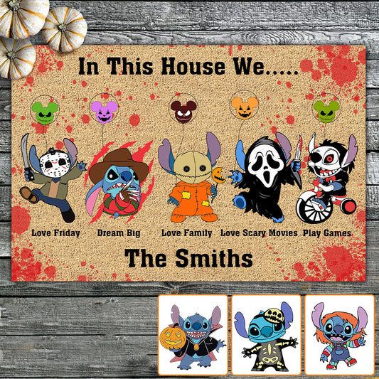 hlw A01 In This House - Personalized Ohana Doormat