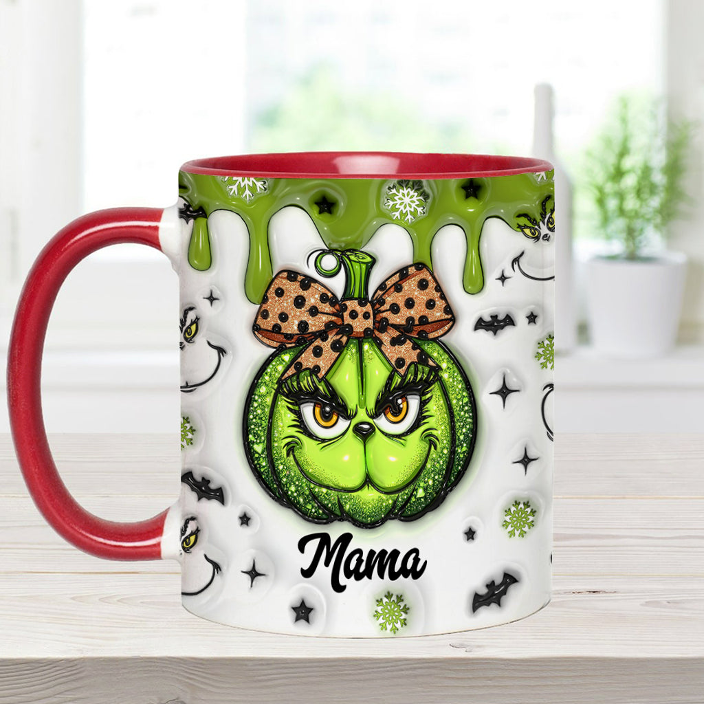 Grinchy Mama/Grandma - Personalized Grandma Accent Mug
