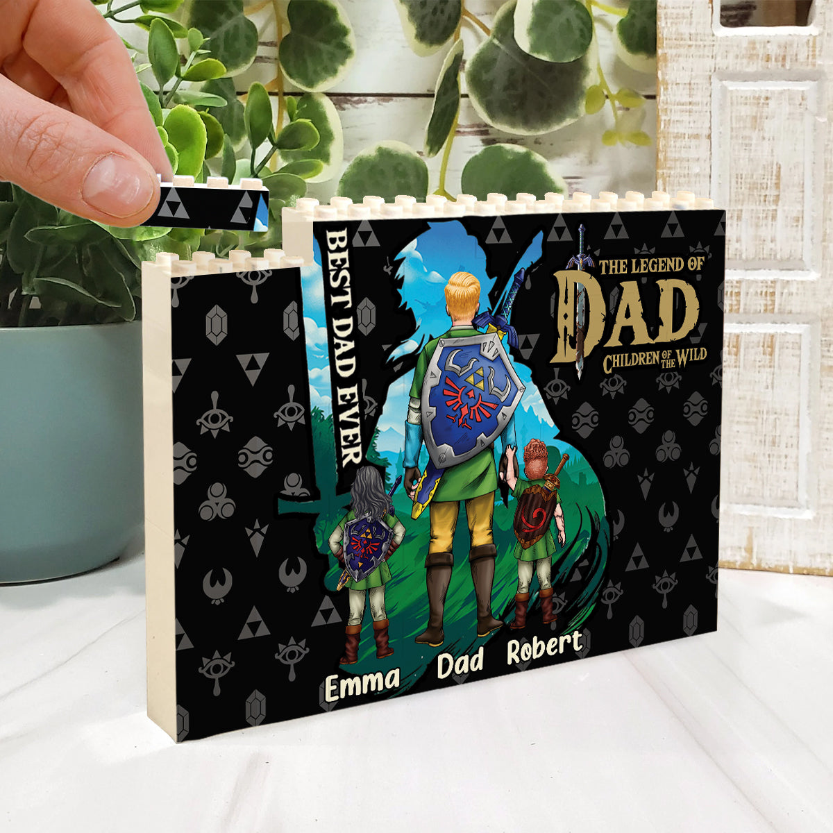 The Legend Of Dad Children Of The Wild - Personalized The Hero's Legend One-sided Horizontal Rectangle Building Brick Blocks