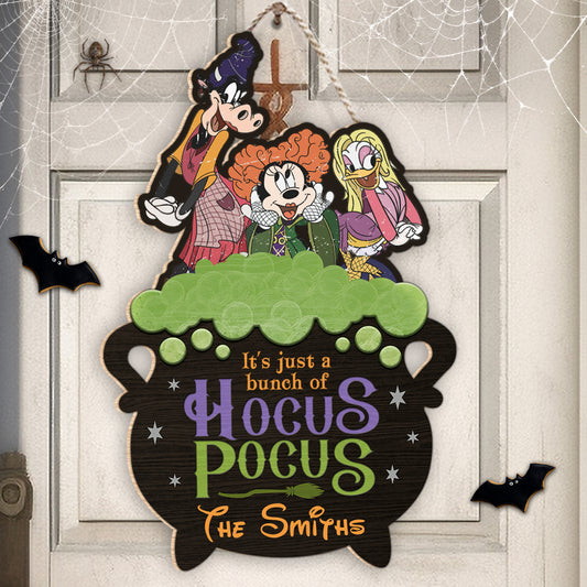 It's Just A Bunch Of Hocus Pocus - Personalized Mouse Custom Shaped Wood Sign