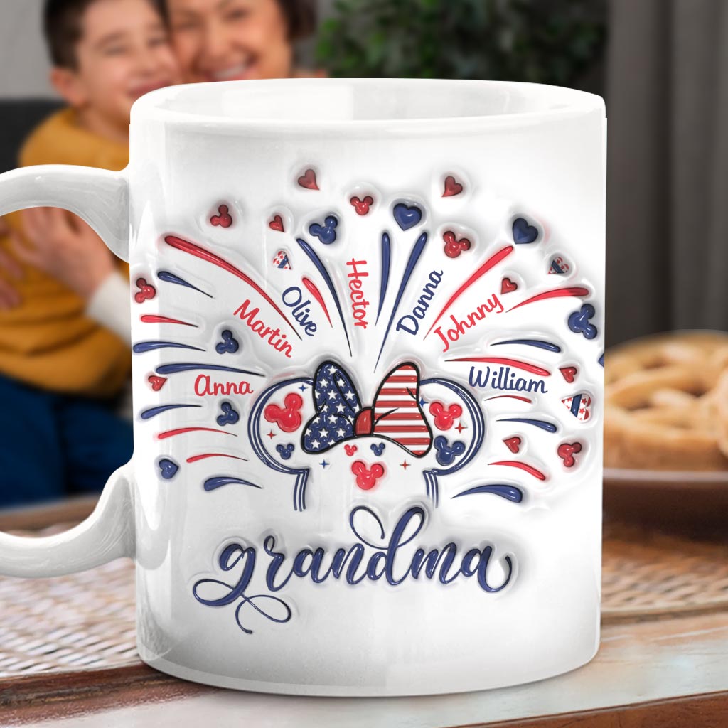 Firework America Mouse Flag - Personalized Mouse Mug