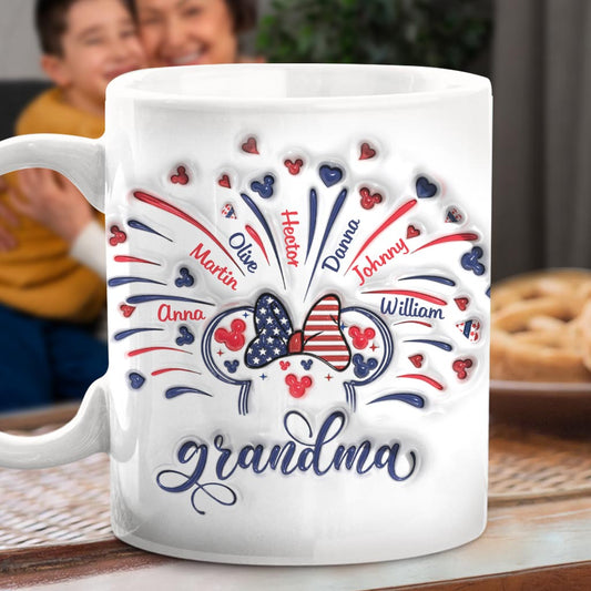 Firework America Mouse Flag - Personalized Mouse Mug