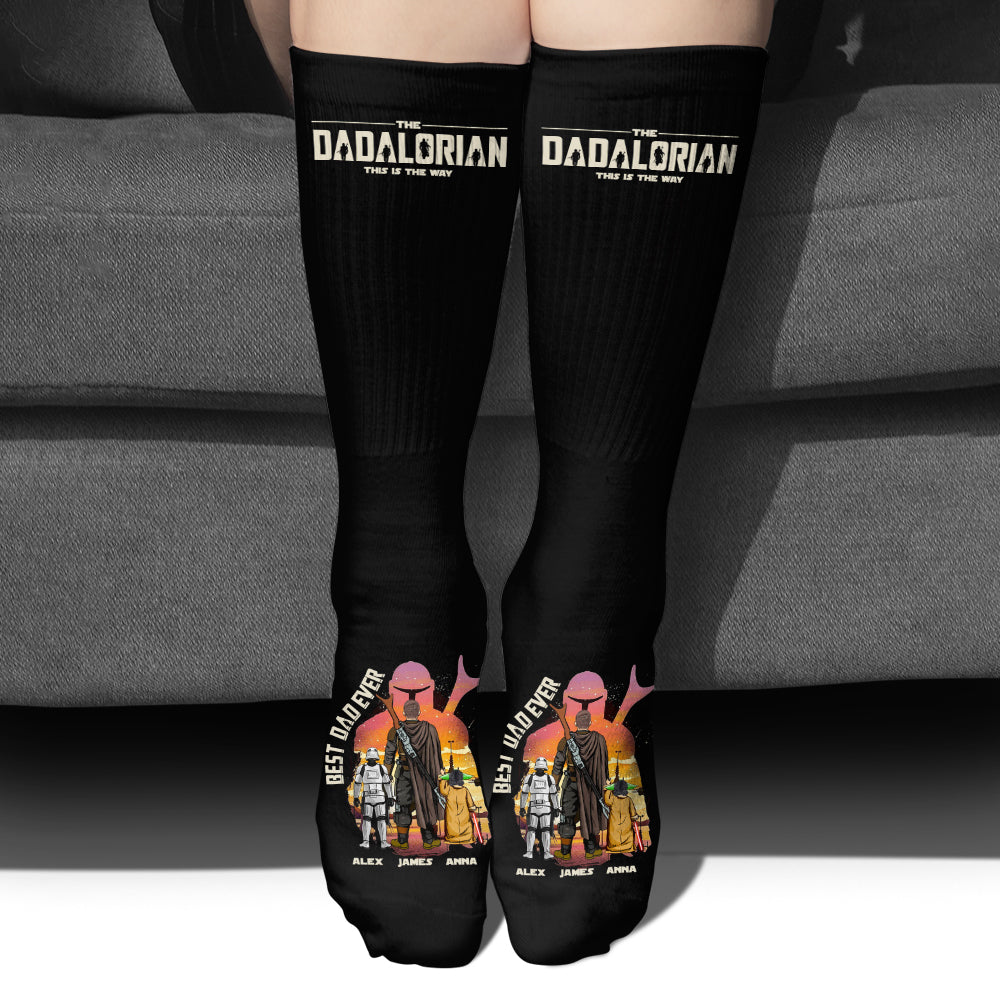 Dadalorian Best Dad Ever - Personalized The Force Socks