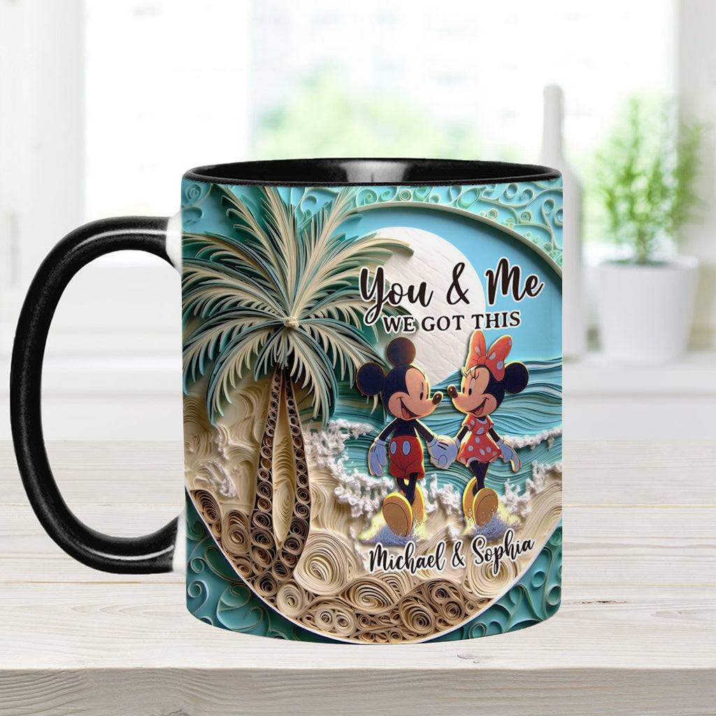 Beach Scene Happy Couple - Personalized Mouse Accent Mug