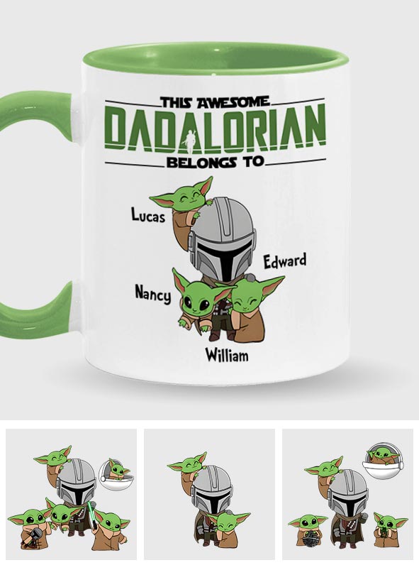 Dadalorian Mamalorian Custom Title And Kids - Personalized The Force Accent Mug