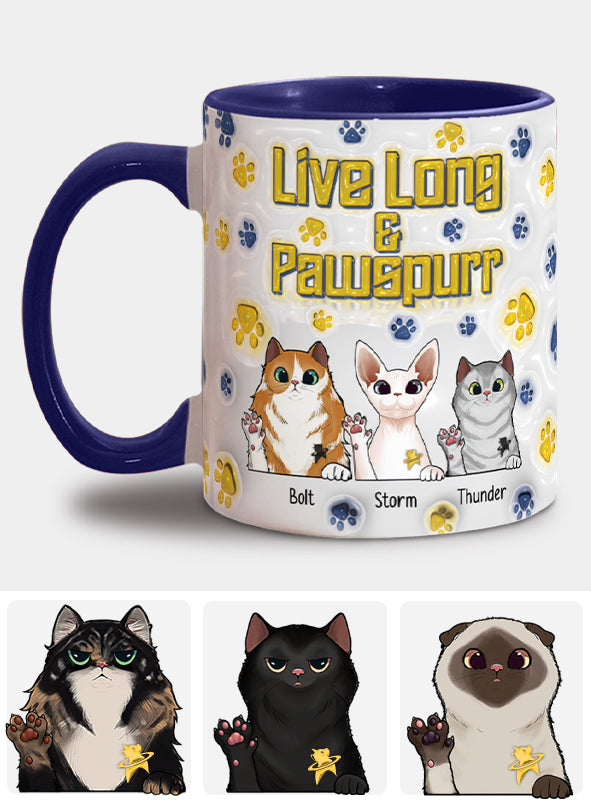 Live Long and Pawspurr - Personalized Star Fleet Accent Mug