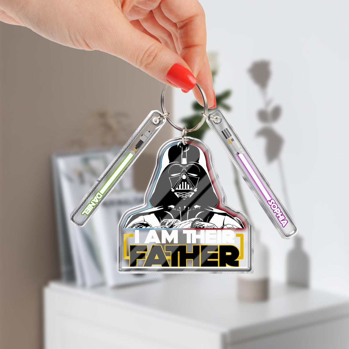 I Am Their Father/ Grandfather/ Uncle... - Personalized The Force Keychain with Charms