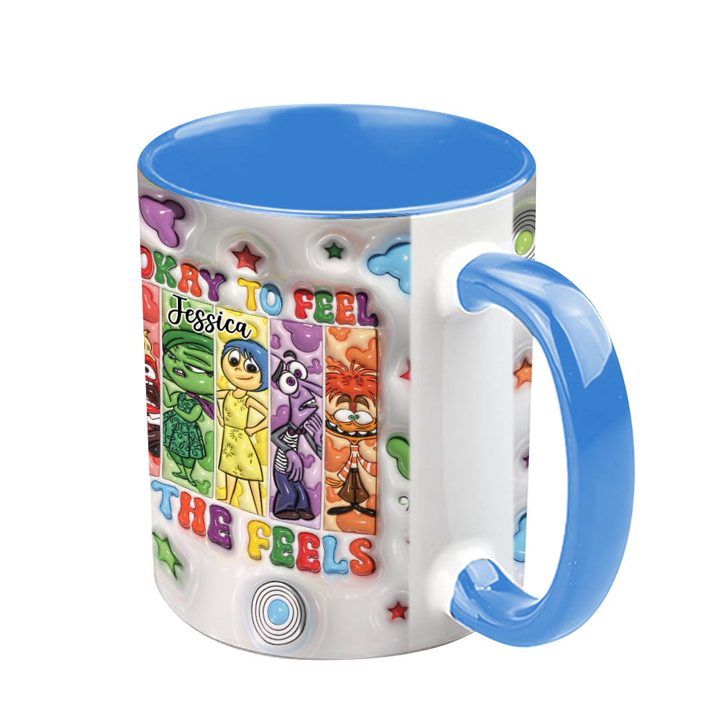 It's Okay To Feel All The Feels - Personalized Accent Mug