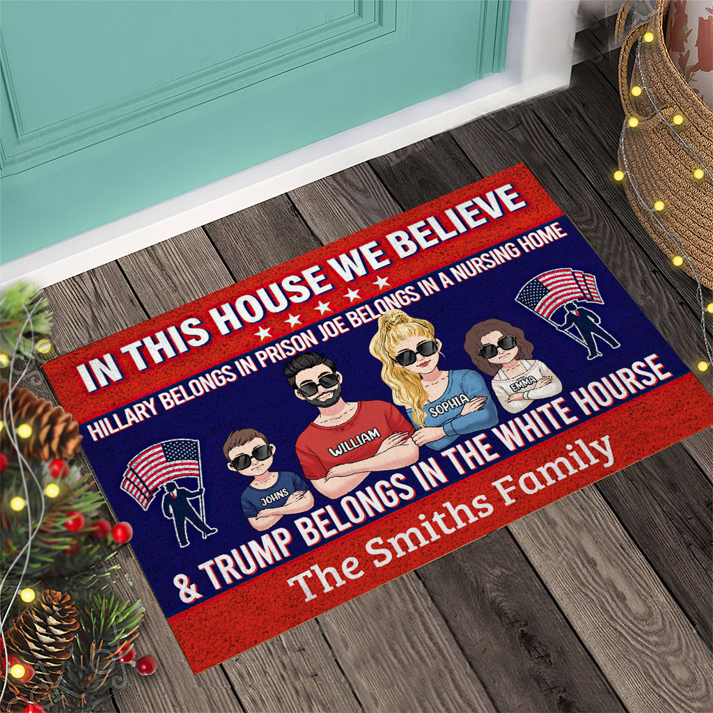 In This House We Believe - Personalized Doormat