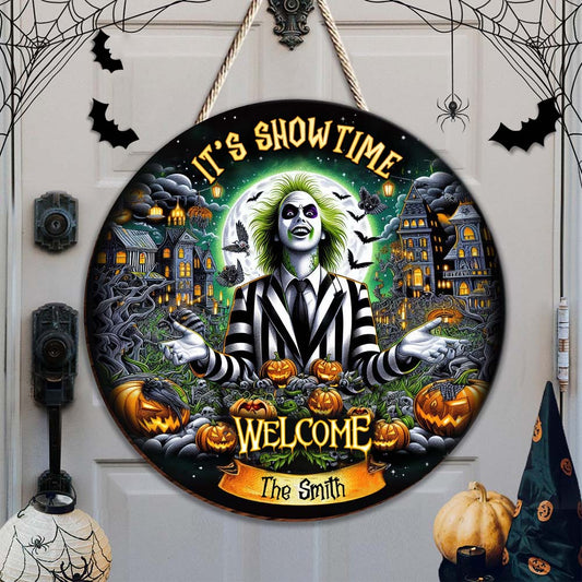 Welcome To The Show! - Personalized Round Wood Sign
