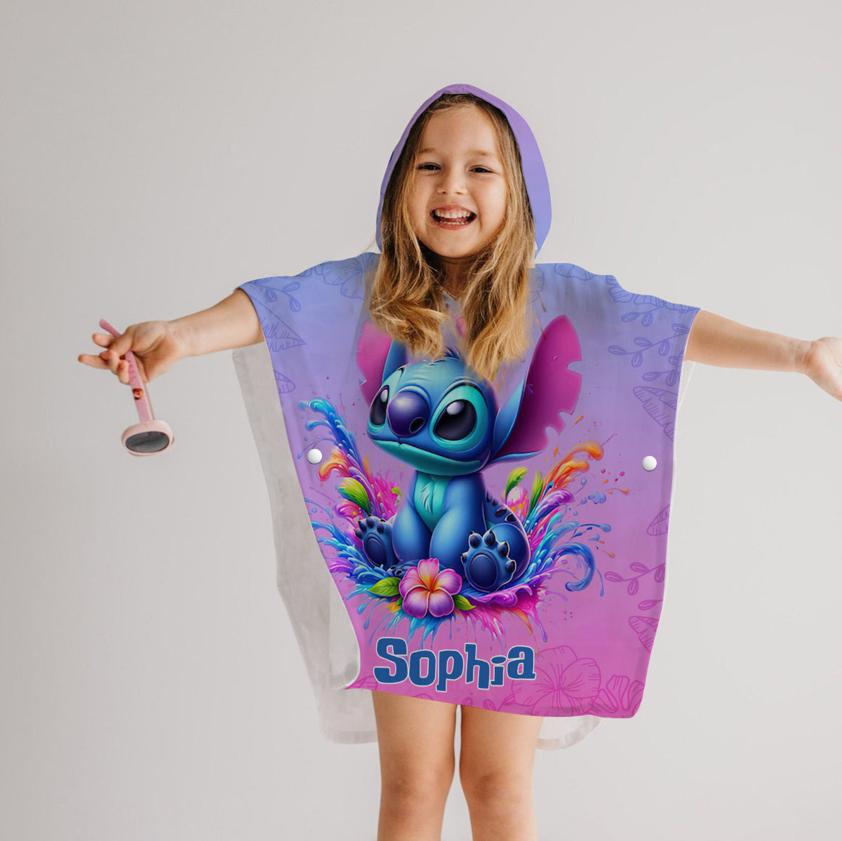 Blue Ohana - Personalized Ohana Kid Hooded Towel Poncho