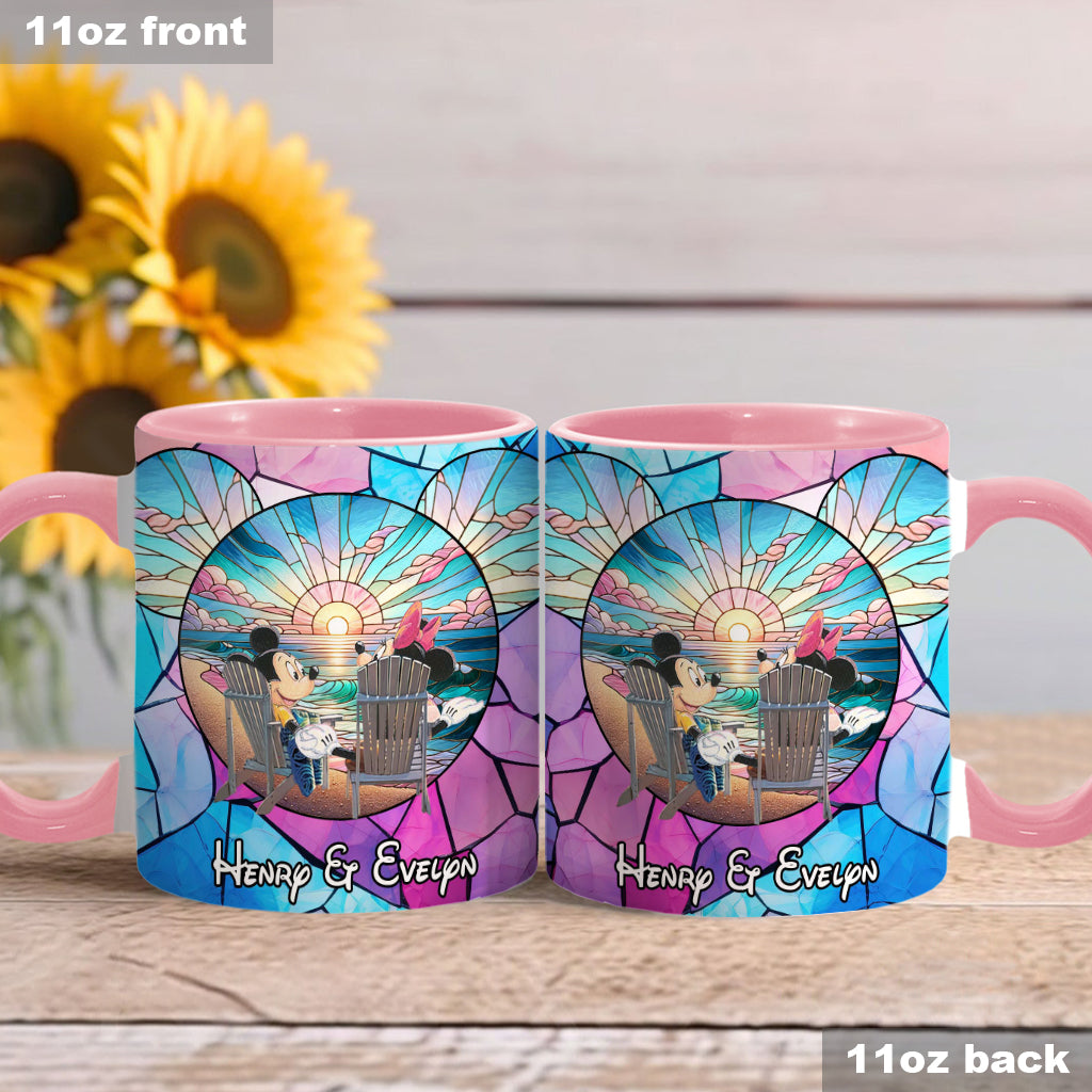 Sunrise On The Beach Build The Life We Love - Personalized Mouse Accent Mug