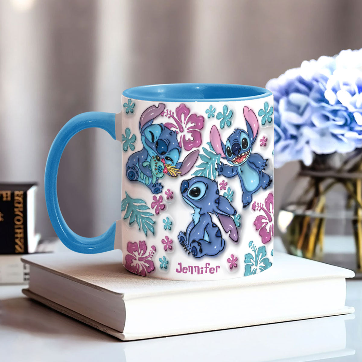 Blue Ohana - Personalized Ohana Accent Mug