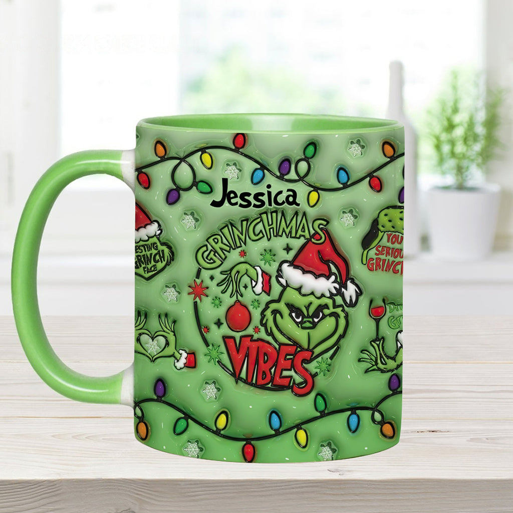 Grinchmas Vibes - Personalized Stole Christmas Accent Mug