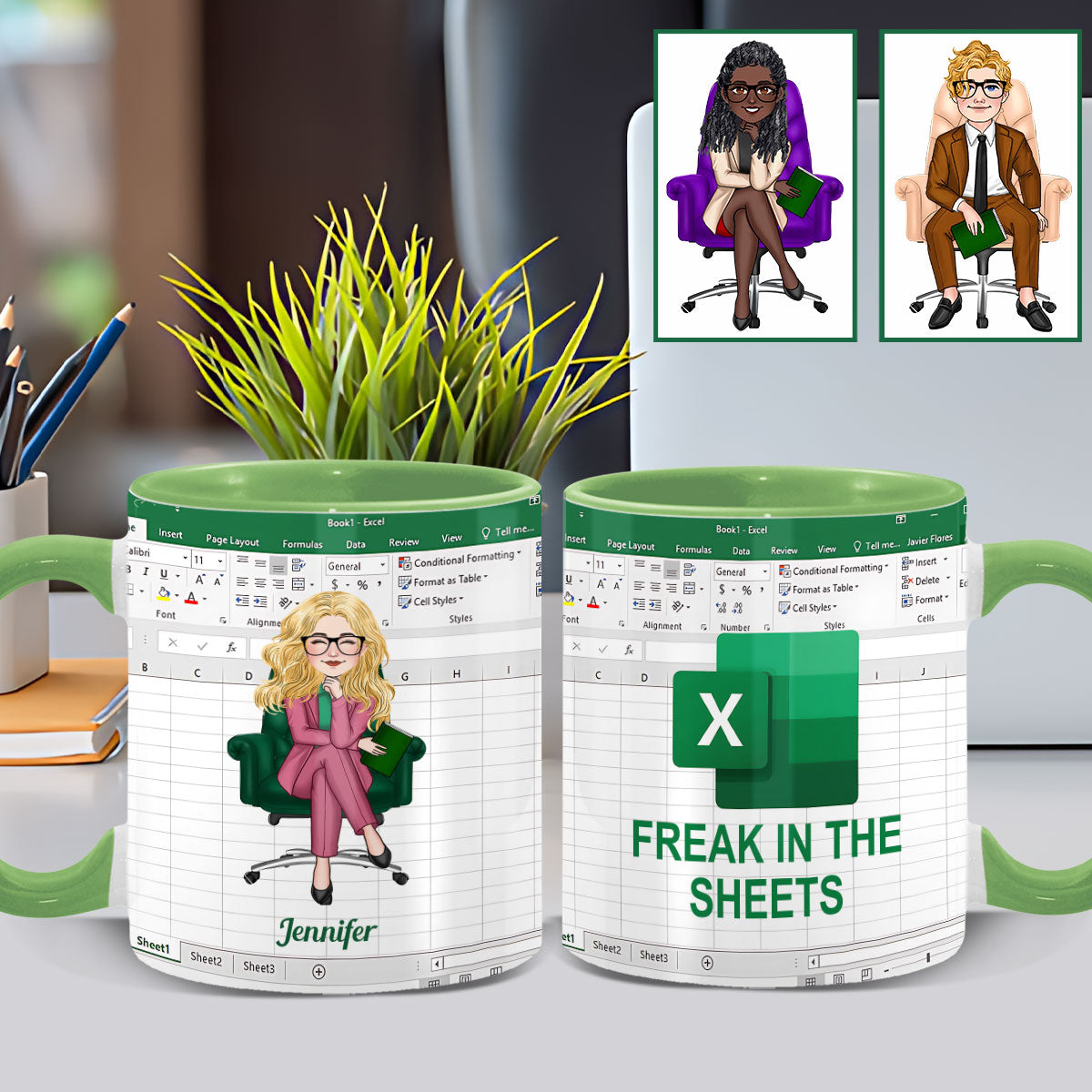 Freak In The Sheet - Personalized Colleague Accent Mug