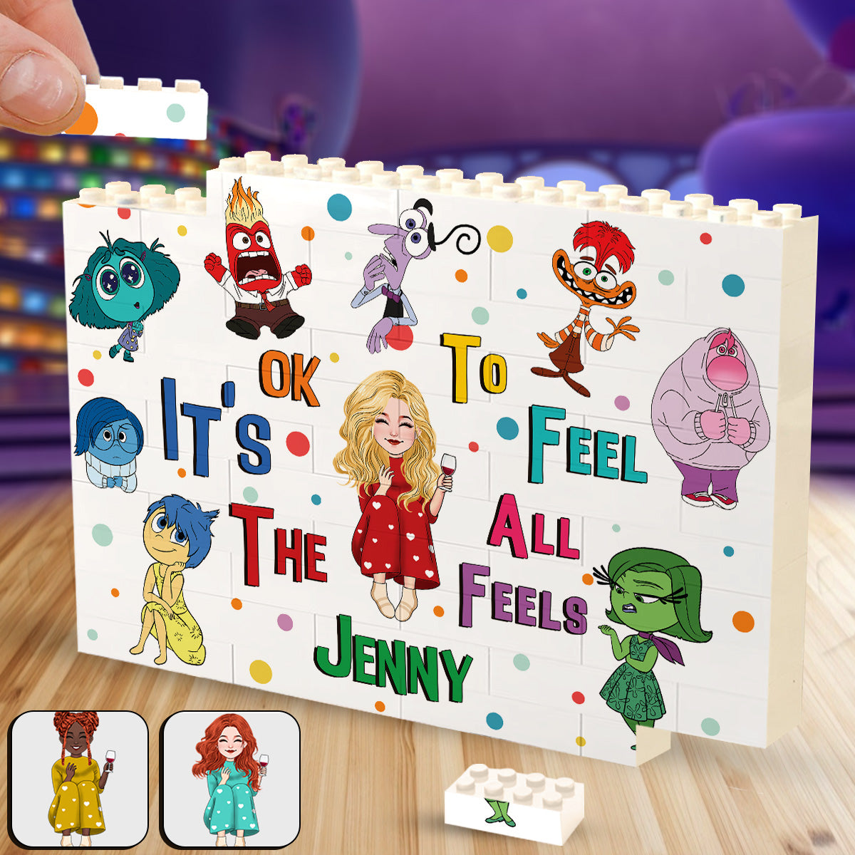 It's Ok To Feel All The Feels - Personalized Horizontal Rectangle Building Brick Blocks Printed On Both Sides