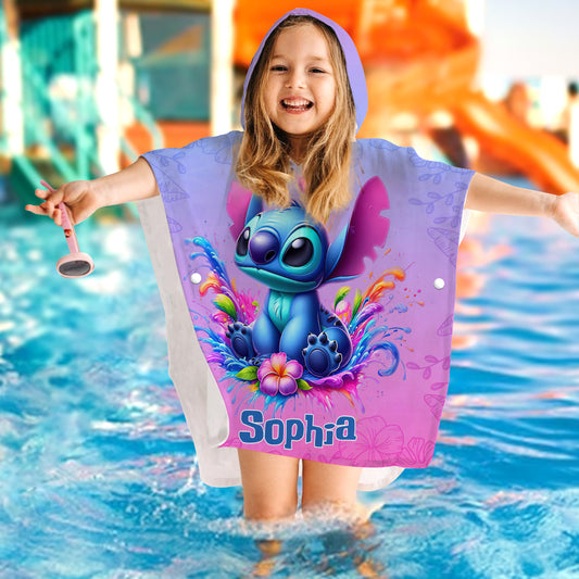 Blue Ohana - Personalized Ohana Kid Hooded Towel Poncho