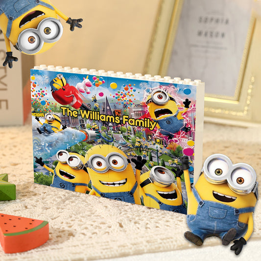 Having Fun - Personalized Horizontal Rectangle Building Brick Blocks Printed On Both Sides