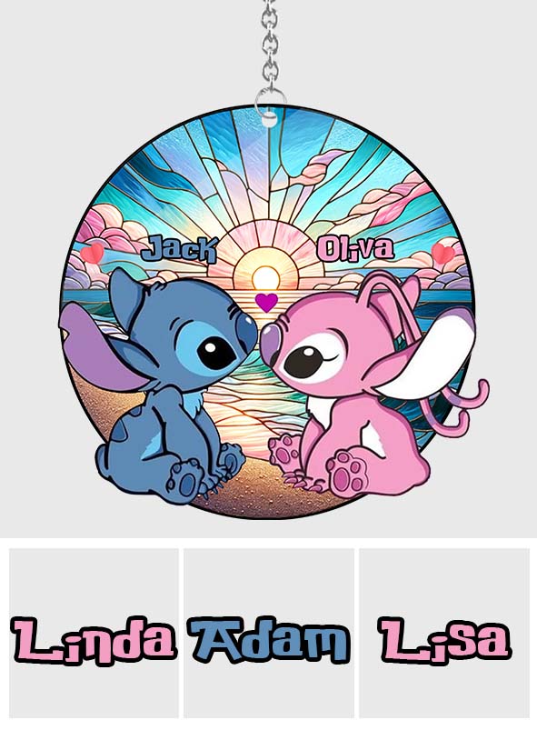 Sunrise On The Beach Build The Life We Love - Personalized Ohana Window Hanging Suncatcher Ornament