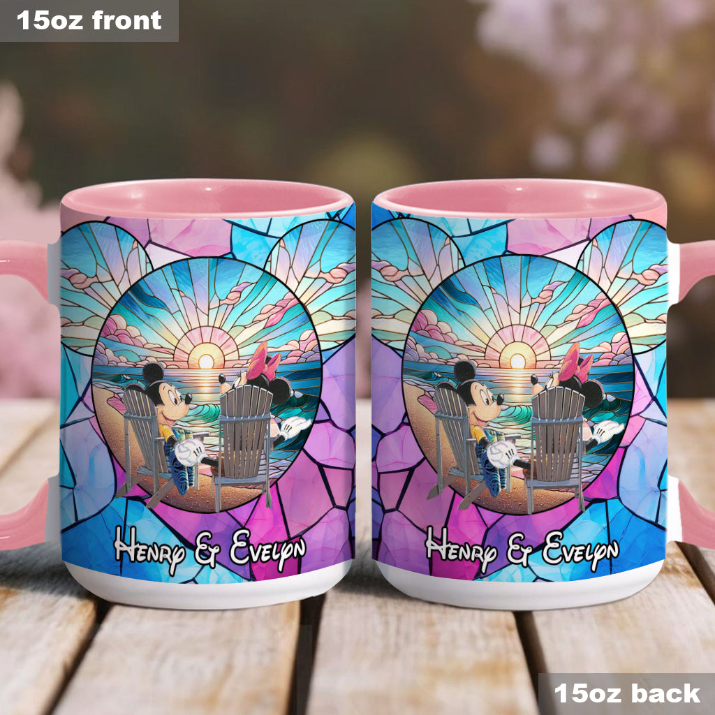 Sunrise On The Beach Build The Life We Love - Personalized Mouse Accent Mug