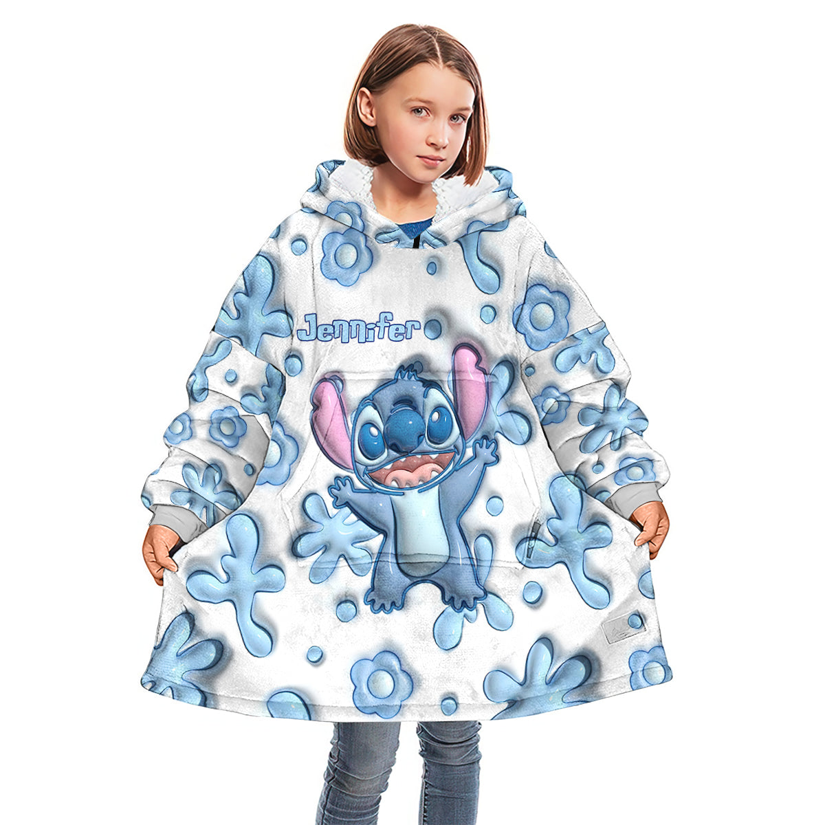 Blue Ohana - Personalized Ohana Blanket Hoodie